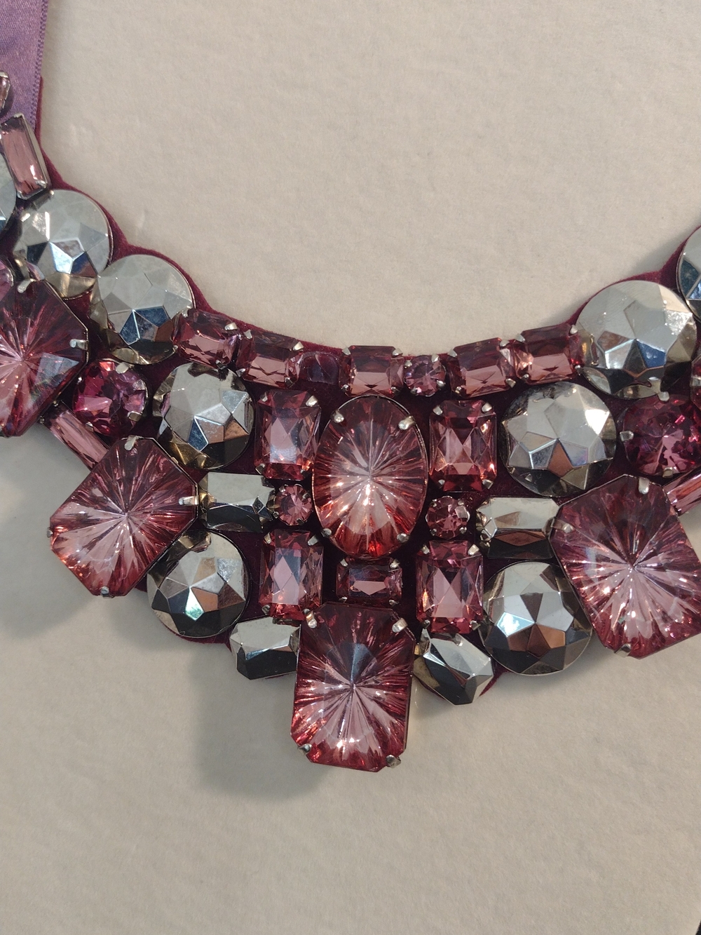 Joan Rivers Purple and Silver Crystal Bib Necklace - Picture 4 of 5